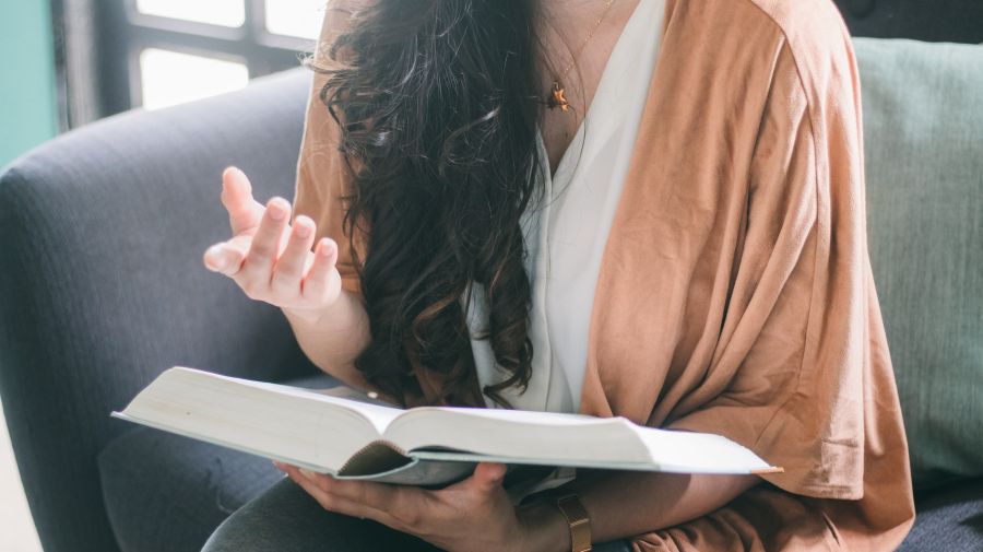 Woman reading a book